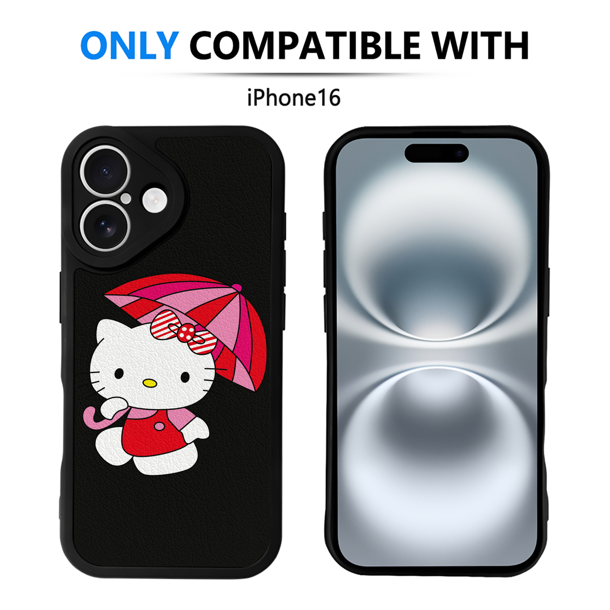 （画像用） Hello Kitty ハローキティ 【iPhone 16シリーズ対応】シリコンスマホケース（レザー調） 材質：シリコン